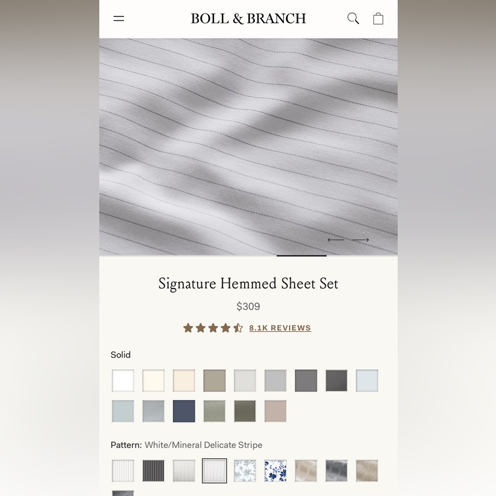 Boll and Branch King Sheet Set